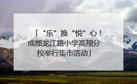 “乐”换“悦”心！成都龙江路小学高翔分校举行集市活动