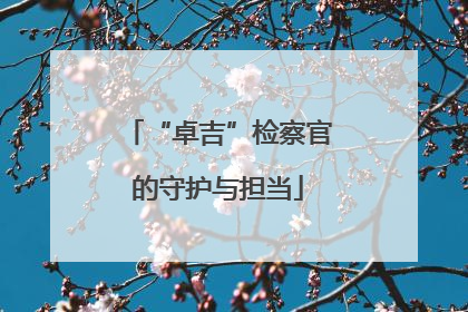 “卓吉”检察官的守护与担当