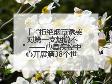 “拒绝烟草诱惑 对第一支烟说不”——曹县疾控中心开展第38个世界无烟日科普宣传活动