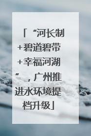 “河长制+碧道碧带+幸福河湖”，广州推进水环境提档升级