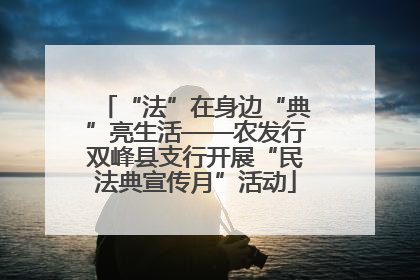 “法”在身边“典”亮生活——农发行双峰县支行开展“民法典宣传月”活动