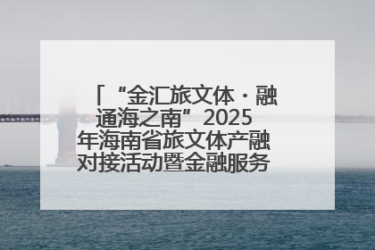 “金汇旅文体・融通海之南”2025年海南省旅文体产融对接活动暨金融服务中心成立仪式举行