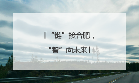 “链”接合肥，“智”向未来