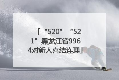 “520”“521”黑龙江省9964对新人喜结连理