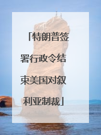特朗普签署行政令结束美国对叙利亚制裁