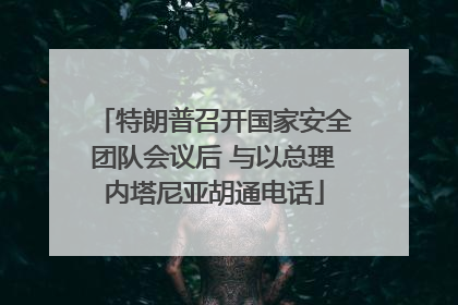 特朗普召开国家安全团队会议后 与以总理内塔尼亚胡通电话