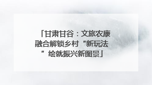 甘肃甘谷：文旅农康融合解锁乡村“新玩法”绘就振兴新图景