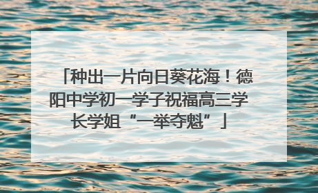 种出一片向日葵花海！德阳中学初一学子祝福高三学长学姐“一举夺魁”