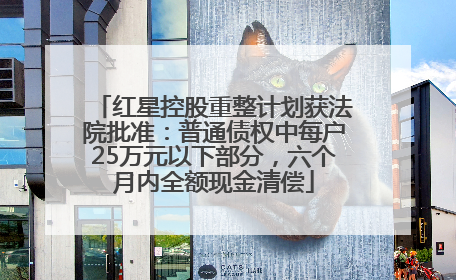 红星控股重整计划获法院批准：普通债权中每户25万元以下部分，六个月内全额现金清偿