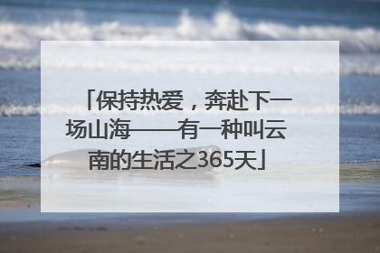 保持热爱，奔赴下一场山海——有一种叫云南的生活之365天