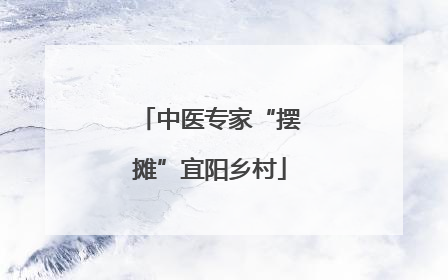 中医专家“摆摊”宜阳乡村