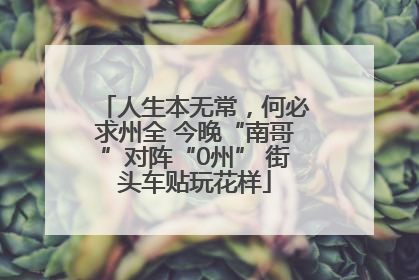 人生本无常，何必求州全 今晚“南哥”对阵“0州” 街头车贴玩花样