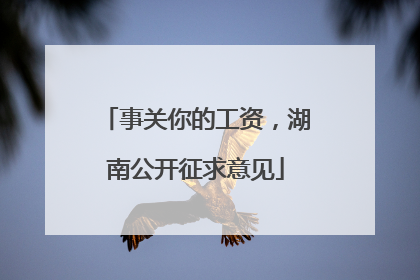 事关你的工资，湖南公开征求意见