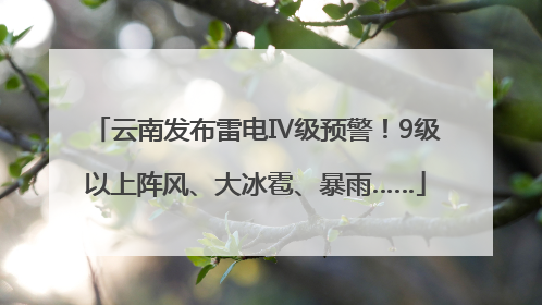 云南发布雷电Ⅳ级预警！9级以上阵风、大冰雹、暴雨……