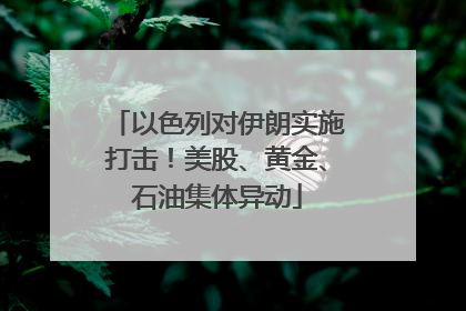 以色列对伊朗实施打击！美股、黄金、石油集体异动