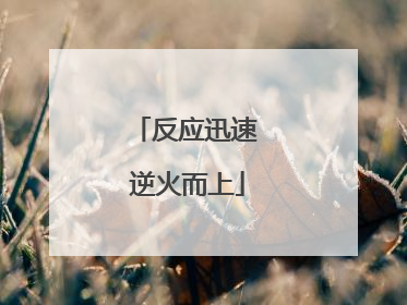 反应迅速 逆火而上