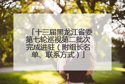 十三届黑龙江省委第七轮巡视第二批次完成进驻（附组长名单、联系方式）