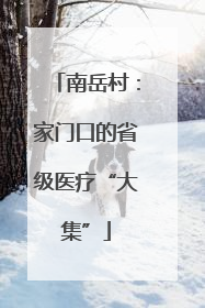 南岳村：家门口的省级医疗“大集”