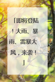 即将登陆！大雨、暴雨、雷暴大风，来袭！