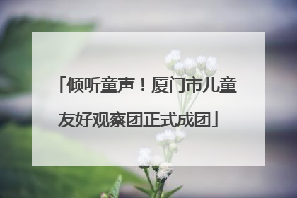 倾听童声！厦门市儿童友好观察团正式成团