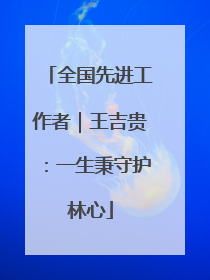 全国先进工作者｜王吉贵：一生秉守护林心