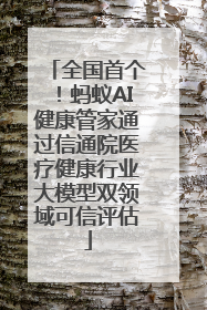 全国首个！蚂蚁AI健康管家通过信通院医疗健康行业大模型双领域可信评估