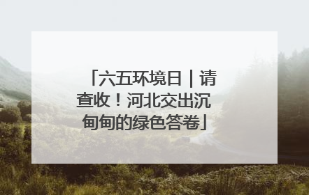 六五环境日｜请查收！河北交出沉甸甸的绿色答卷