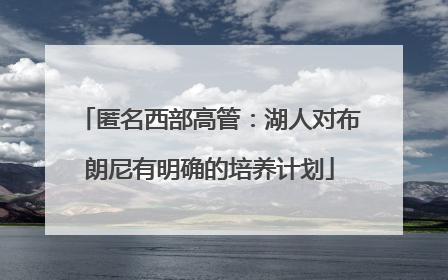 匿名西部高管：湖人对布朗尼有明确的培养计划