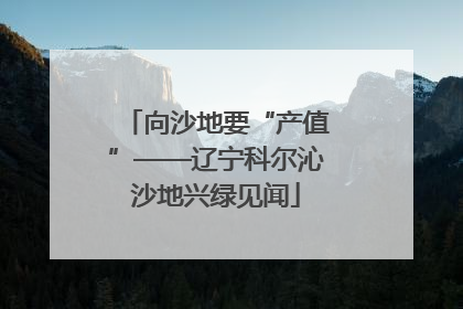 向沙地要“产值”——辽宁科尔沁沙地兴绿见闻