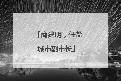 商建明，任盐城市副市长