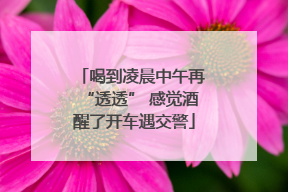 喝到凌晨中午再“透透” 感觉酒醒了开车遇交警