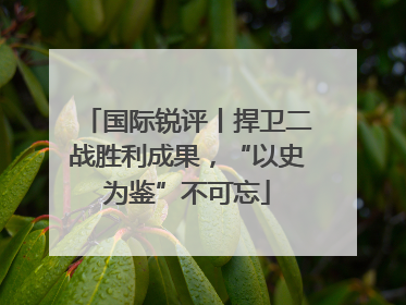 国际锐评丨捍卫二战胜利成果，“以史为鉴”不可忘