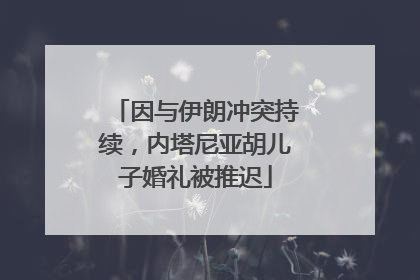 因与伊朗冲突持续，内塔尼亚胡儿子婚礼被推迟