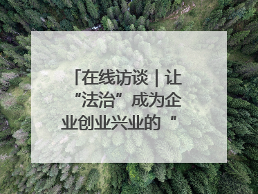 在线访谈｜让“法治”成为企业创业兴业的“定心丸”