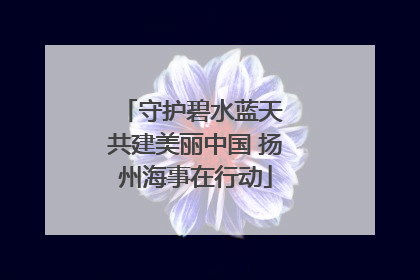 守护碧水蓝天 共建美丽中国 扬州海事在行动