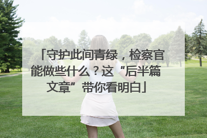 守护此间青绿，检察官能做些什么？这“后半篇文章”带你看明白