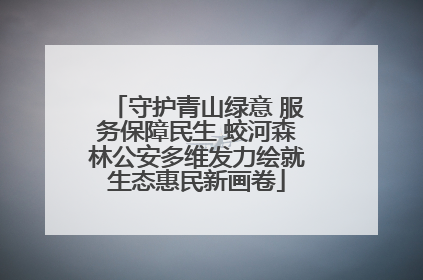 守护青山绿意 服务保障民生 蛟河森林公安多维发力绘就生态惠民新画卷