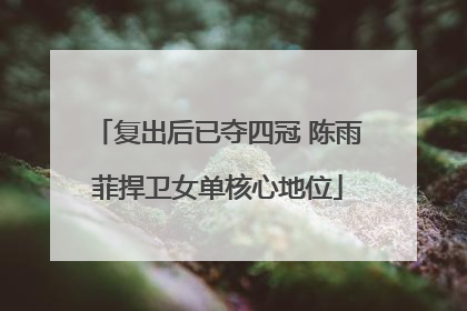 复出后已夺四冠 陈雨菲捍卫女单核心地位