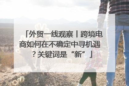 外贸一线观察丨跨境电商如何在不确定中寻机遇？关键词是“新”