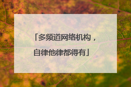 多频道网络机构，自律他律都得有