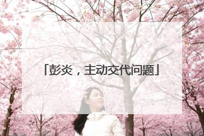 彭炎，主动交代问题