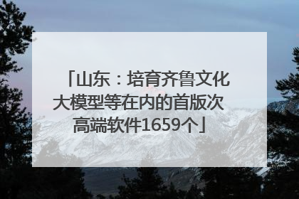 山东：培育齐鲁文化大模型等在内的首版次高端软件1659个