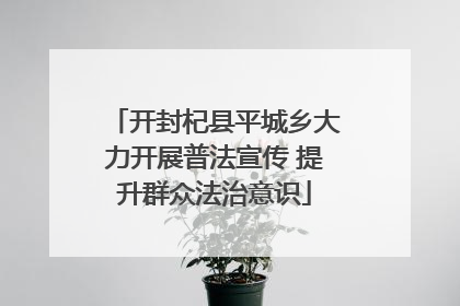 开封杞县平城乡大力开展普法宣传 提升群众法治意识