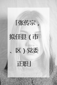 张传宗，拟任县（市、区）党委正职