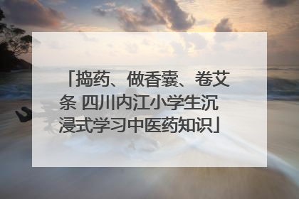 捣药、做香囊、卷艾条 四川内江小学生沉浸式学习中医药知识