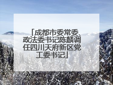 成都市委常委、政法委书记陈麟调任四川天府新区党工委书记