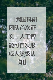 我国科研团队首次证实，人工智能可自发形成人类级认知