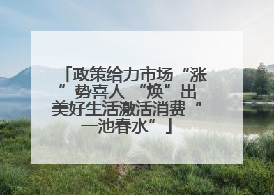 政策给力市场“涨”势喜人 “焕”出美好生活激活消费“一池春水”