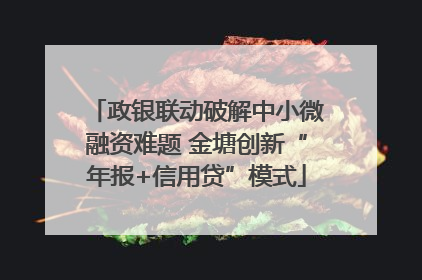 政银联动破解中小微融资难题 金塘创新“年报+信用贷”模式