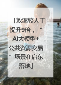 效率较人工提升9倍，“AI大模型+公共资源交易”场景在启东落地